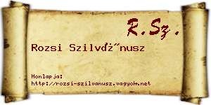 Rozsi Szilvánusz névjegykártya